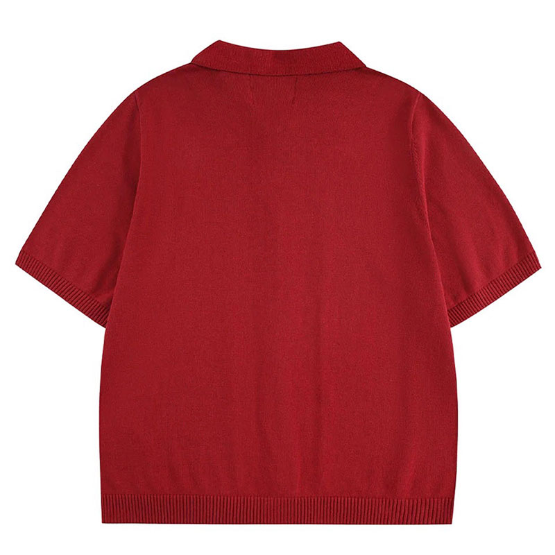 UNKNOWN LONDON(アンノウンロンドン)/ SHORT SLEEVE KNIT -RED-