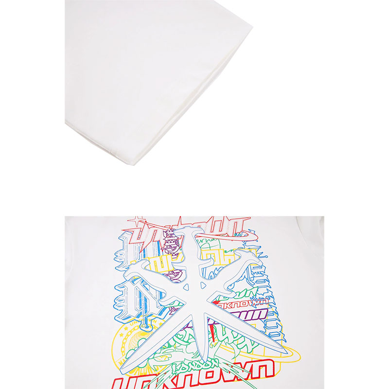 UNKNOWN LONDON(アンノウンロンドン)/ MULTI UNKNOWN LOGO GRAPHIC TEE -WHITE-