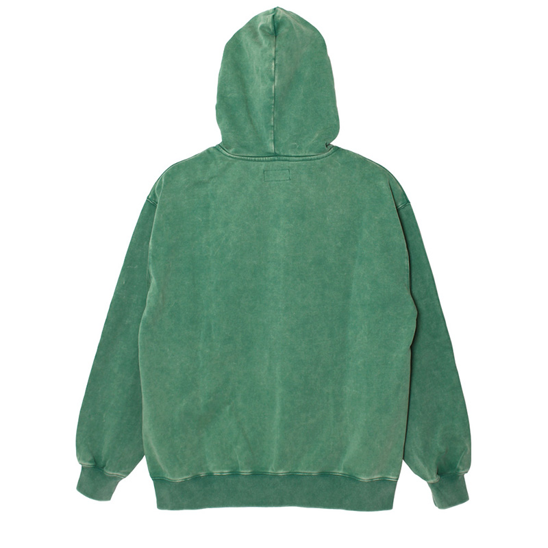 PIGMENT DYE ZIP HOODIE -GREEN-