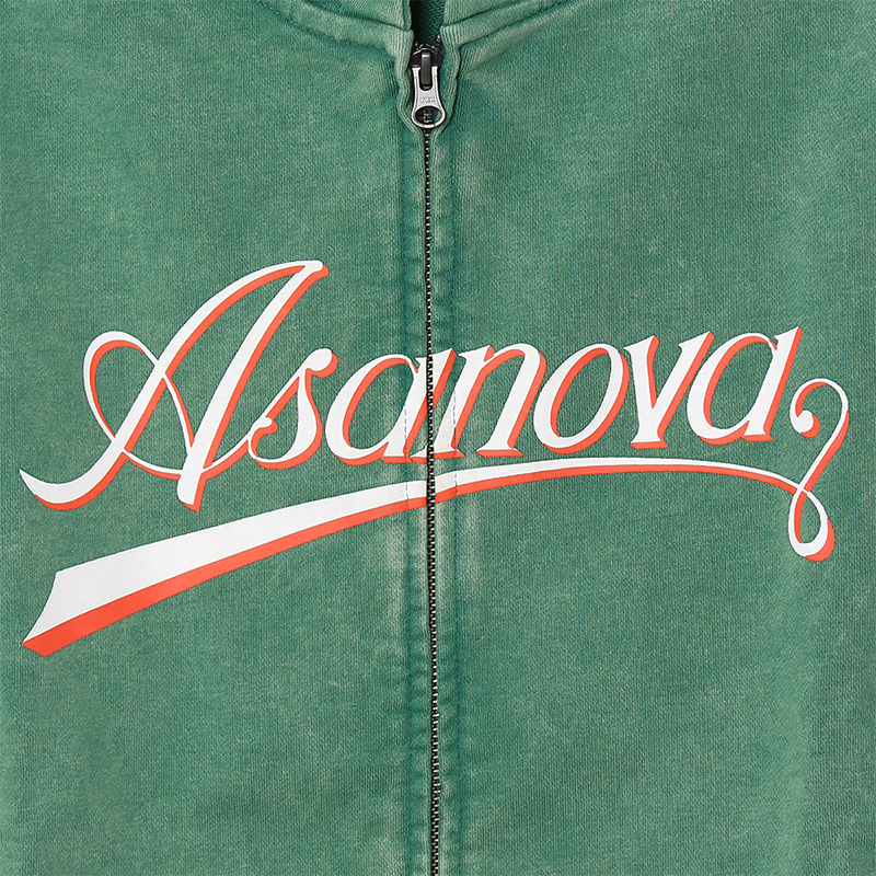 PIGMENT DYE ZIP HOODIE -GREEN-