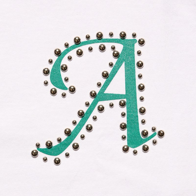 STUDS TEE -WHITE-