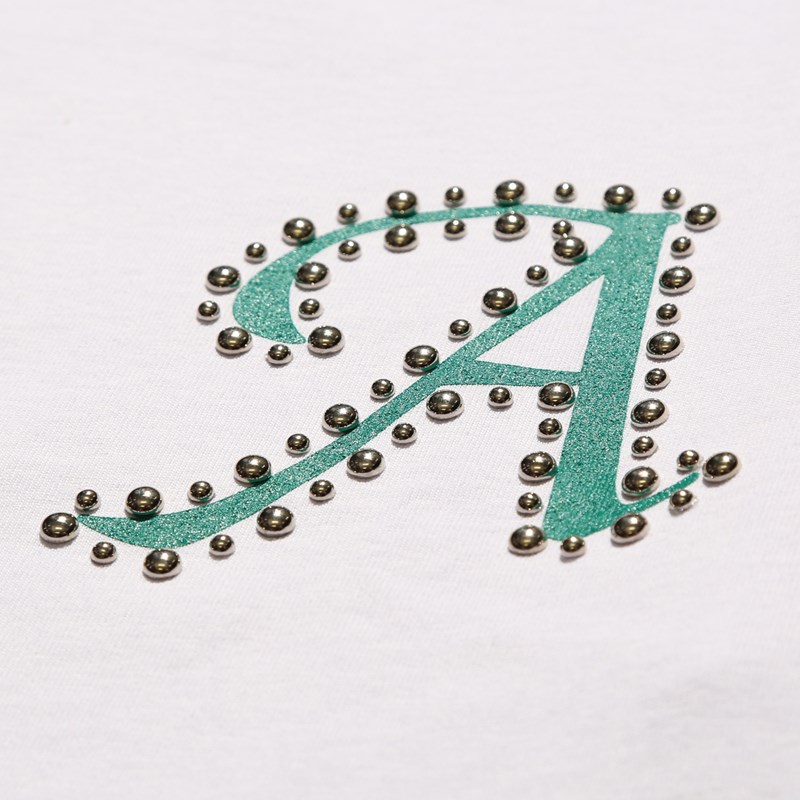 STUDS TEE -WHITE-