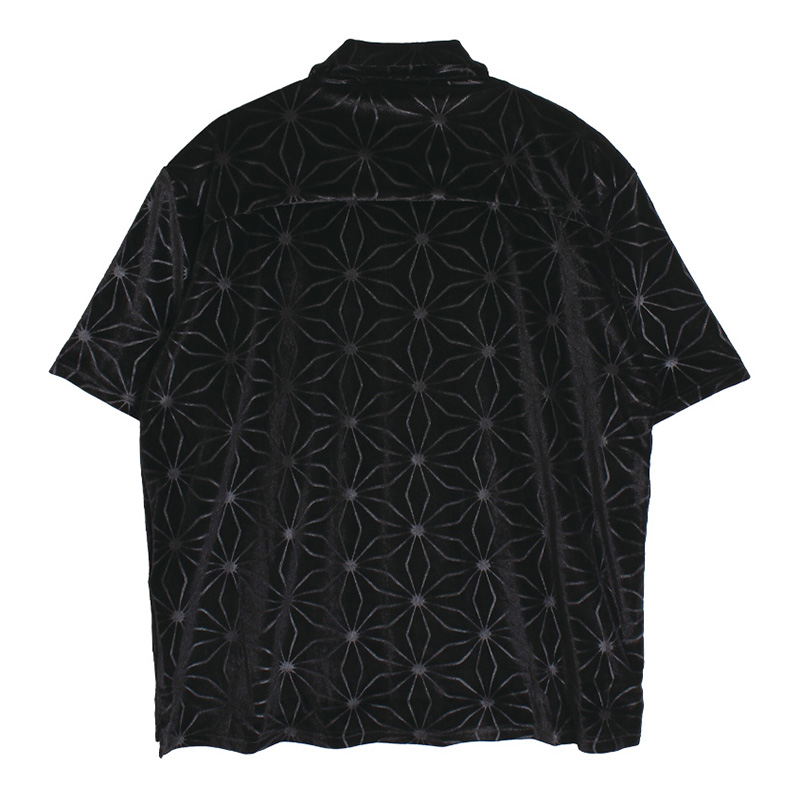 WEB VELVET SS SHIRT -BLACK-