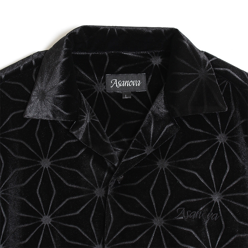 WEB VELVET SS SHIRT -BLACK-