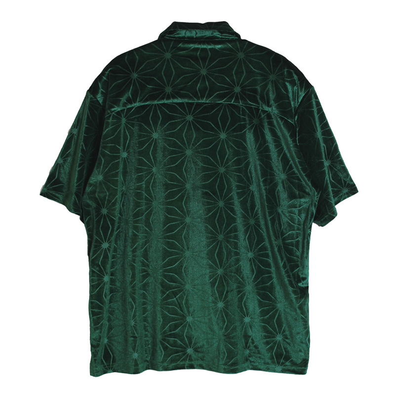 WEB VELVET SS SHIRT -GREEN-