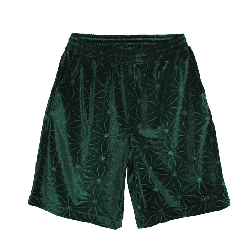 WEB VELVET SS SHORTS -GREEN-