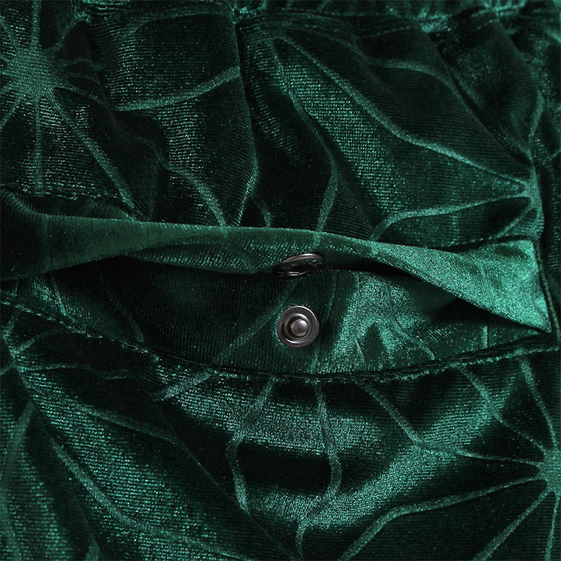 WEB VELVET SS SHORTS -GREEN-