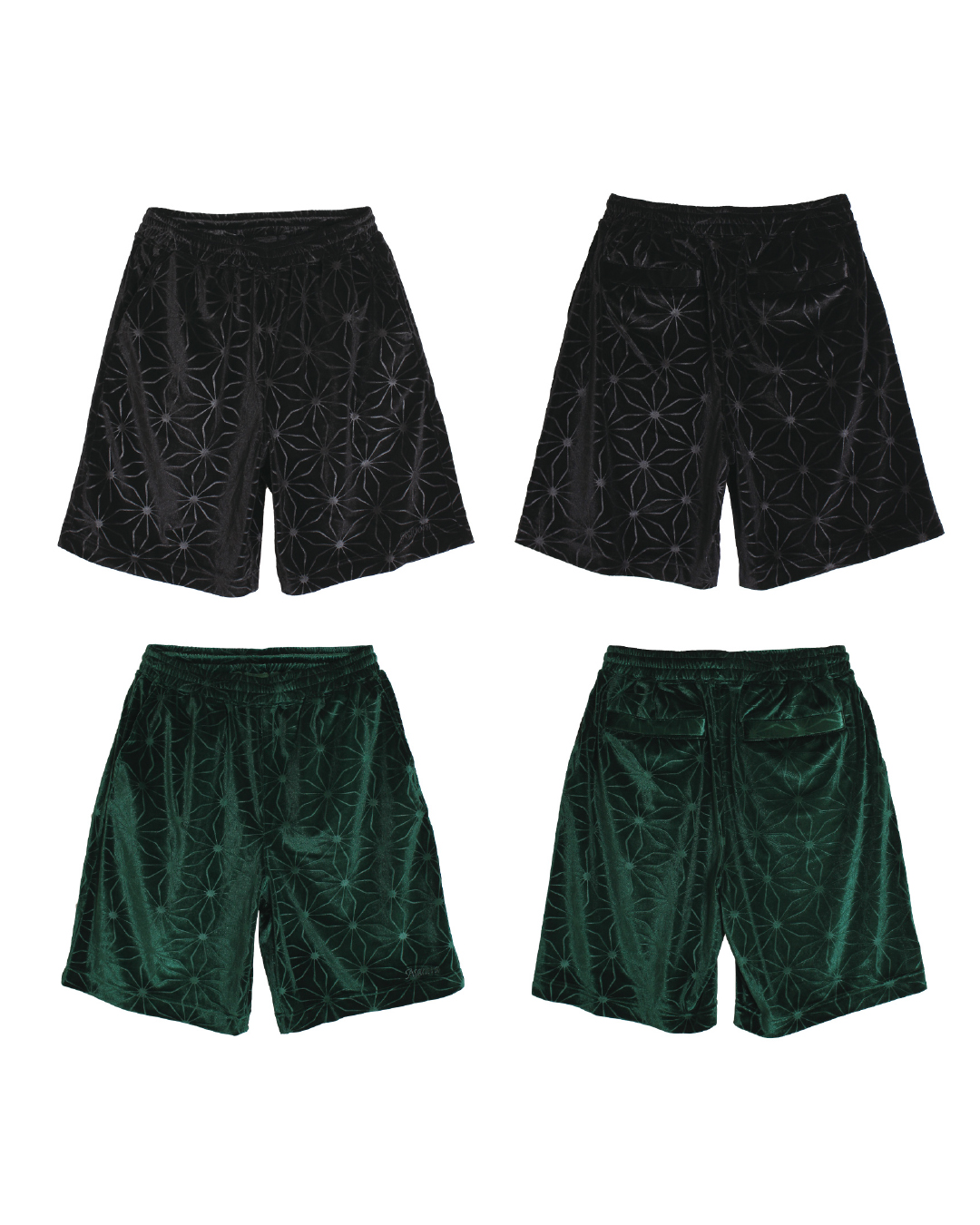 WEB VELVET SS SHORTS -GREEN-