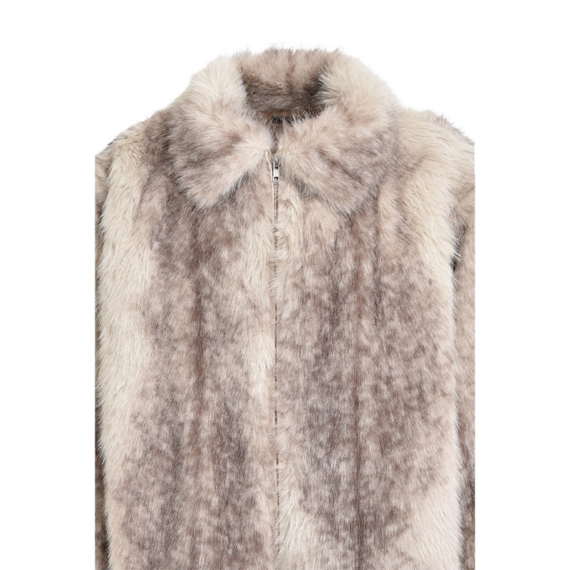 FAUX FUR JACKET -MOSS-