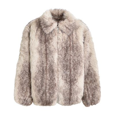 FAUX FUR JACKET -MOSS-