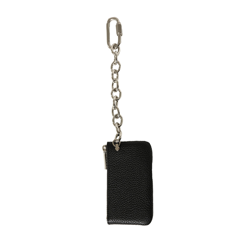 LOGO CHAIN  COIN WALLET (EMBOSS) -BLACK-