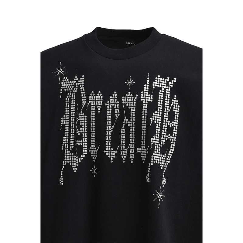 GLITTER LOGO TEE -BLACK-