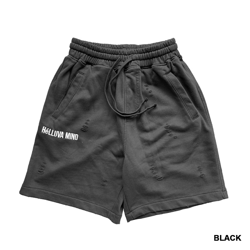 OG EMB DAMEGE SWEAT SHORTS -2.COLOR-