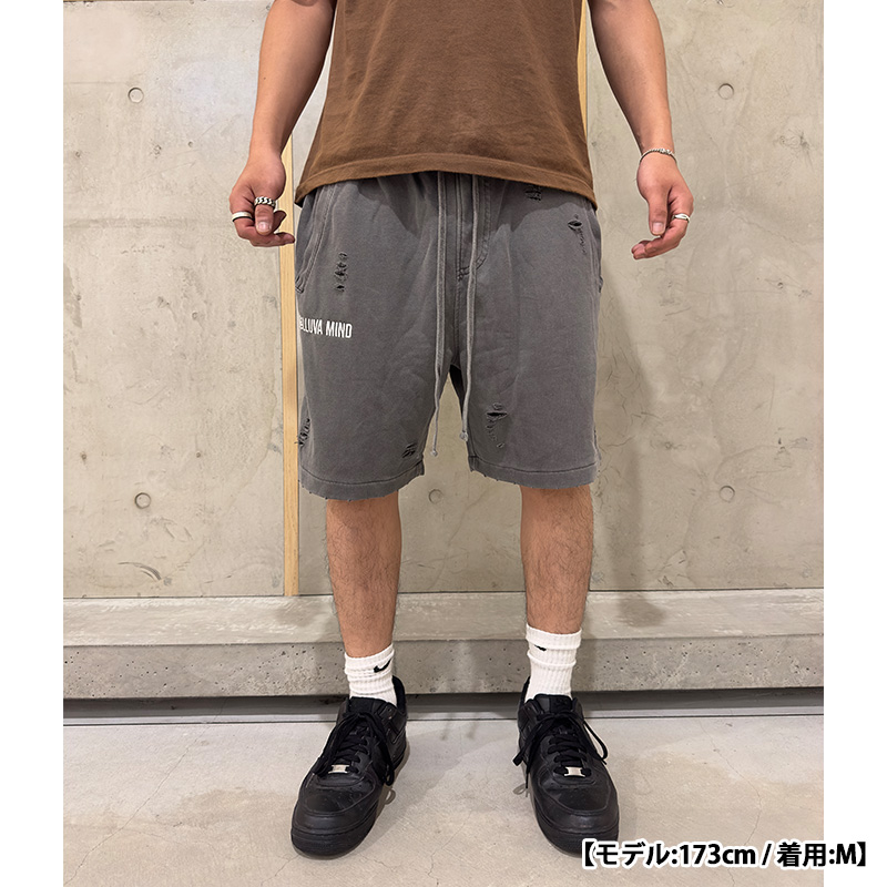 OG EMB DAMEGE SWEAT SHORTS -2.COLOR-