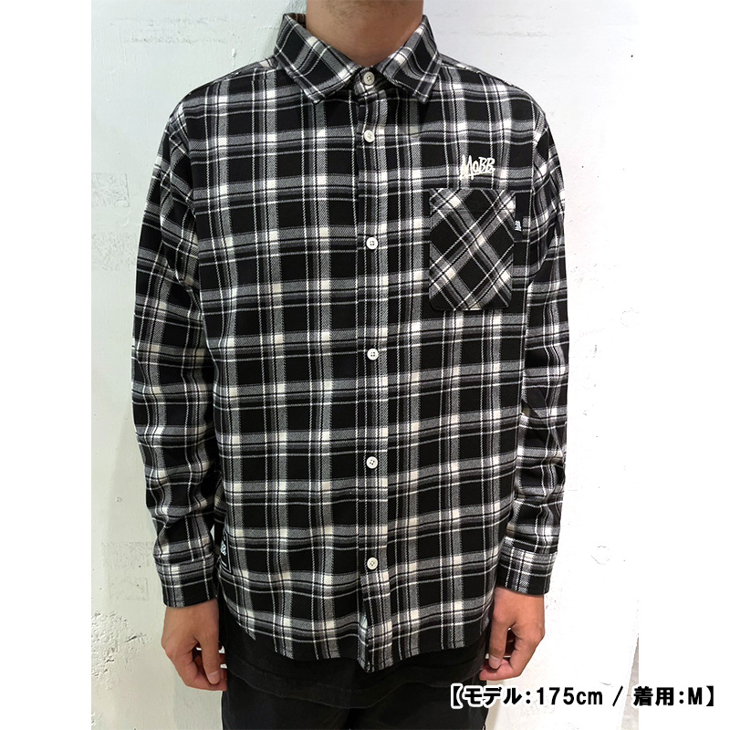 CHECK L/S SHIRT -BLACK-