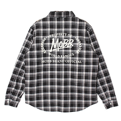 CHECK L/S SHIRT -BLACK-