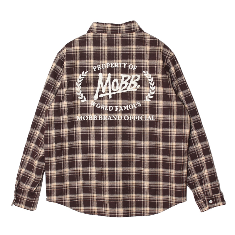 CHECK L/S SHIRT -BROWN-