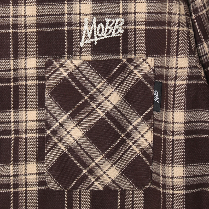 CHECK L/S SHIRT -BROWN-