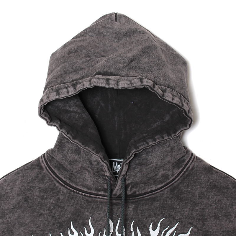 FLAME PIGMENT HOODIE -BLACK-