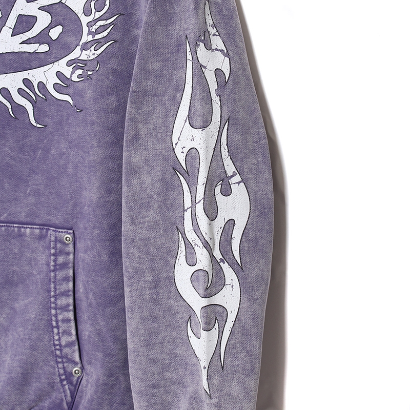 FLAME PIGMENT HOODIE -PURPLE-