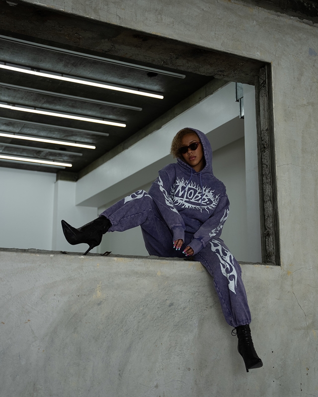 FLAME PIGMENT HOODIE -PURPLE-