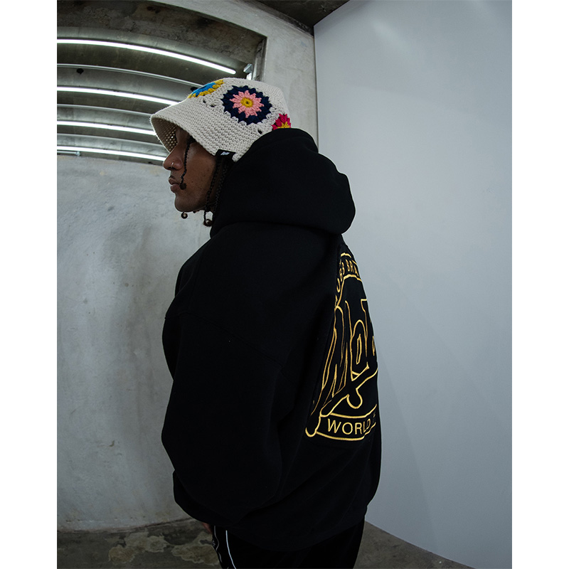 OUTLINE HOODIE -BLACK-