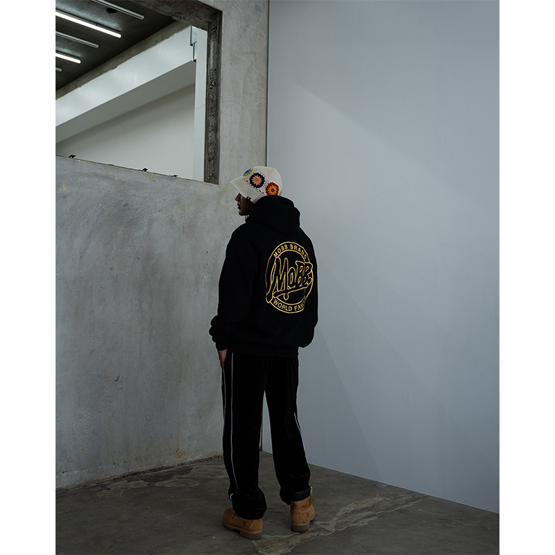 OUTLINE HOODIE -BLACK-