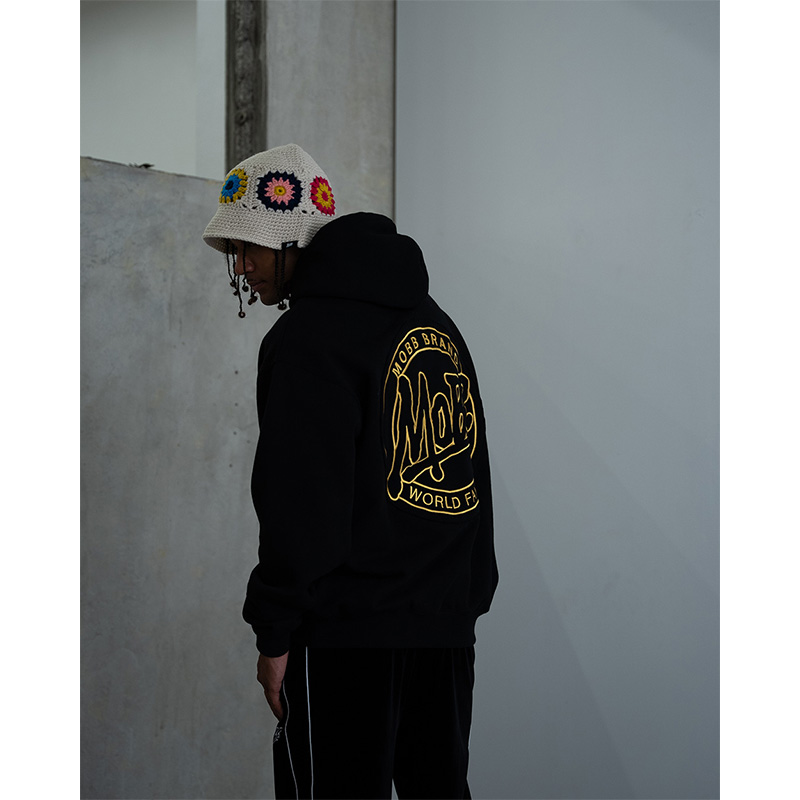 OUTLINE HOODIE -BLACK-