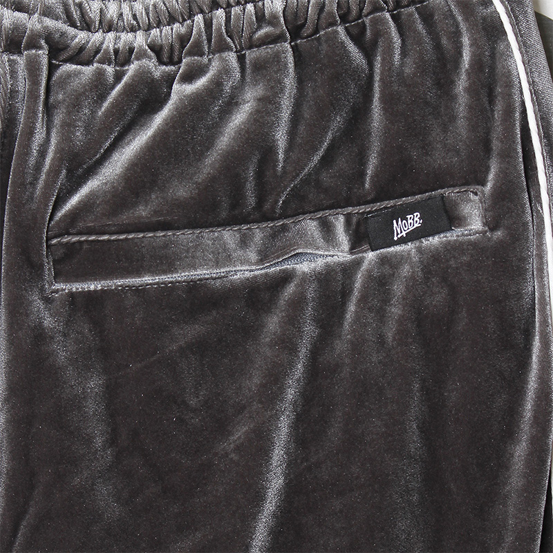 VELOR TRACK PANTS -GRAY-