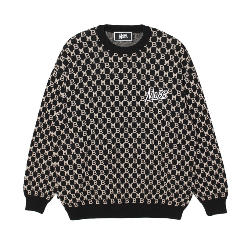 【一部予約:11月下旬頃入荷予定】 MONOGRAM KNIT -BLACK-