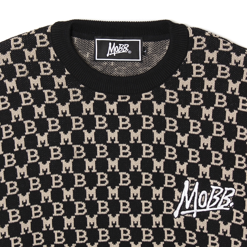 【一部予約:11月下旬頃入荷予定】 MONOGRAM KNIT -BLACK-