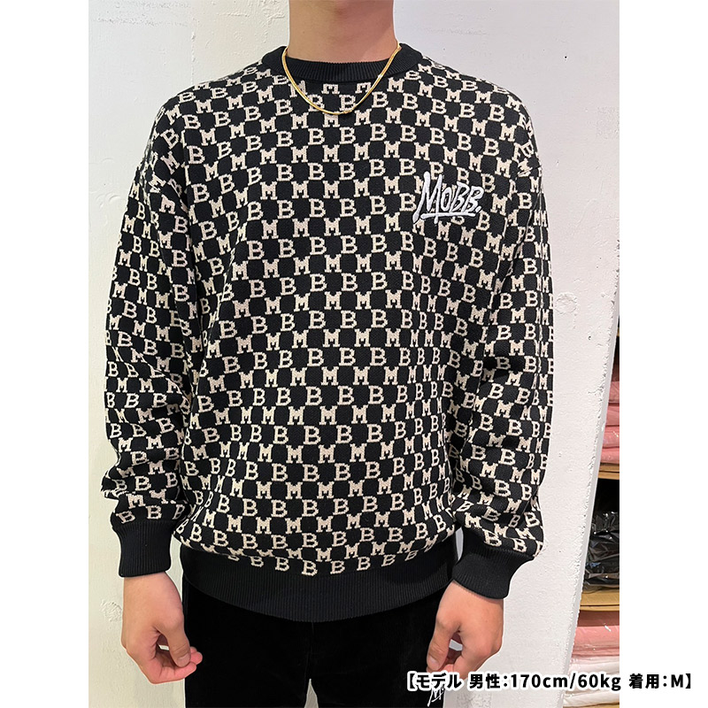 【一部予約:11月下旬頃入荷予定】 MONOGRAM KNIT -BLACK-