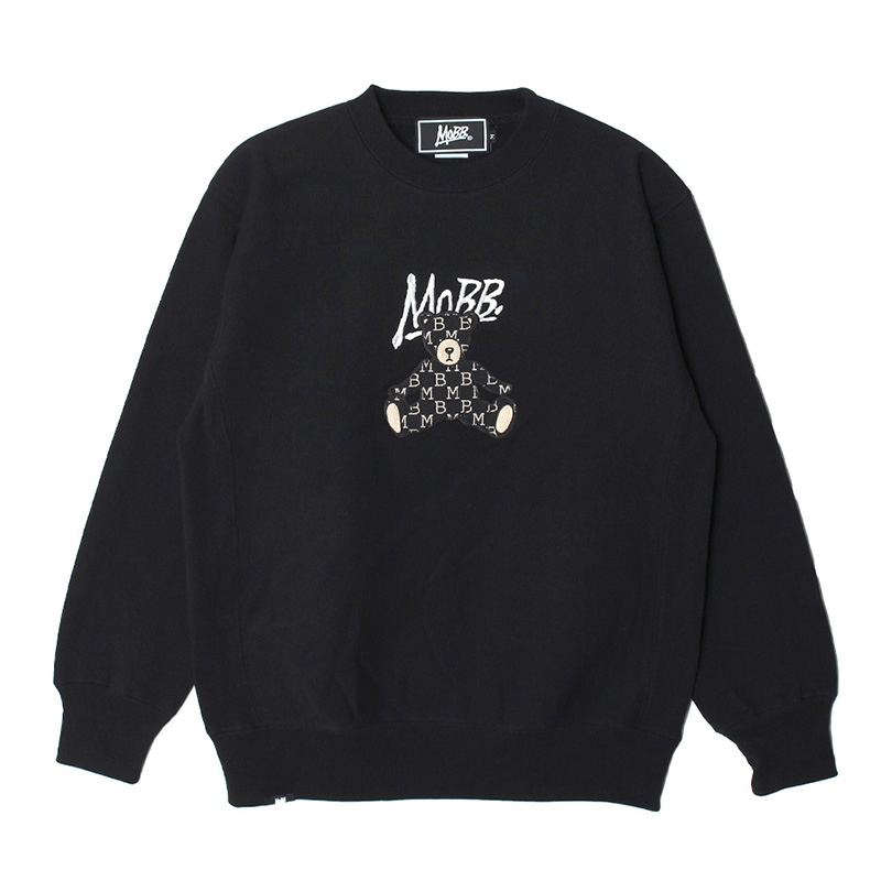 MONOGRAM JACQUARD BEAR SWEAT -BLACK-