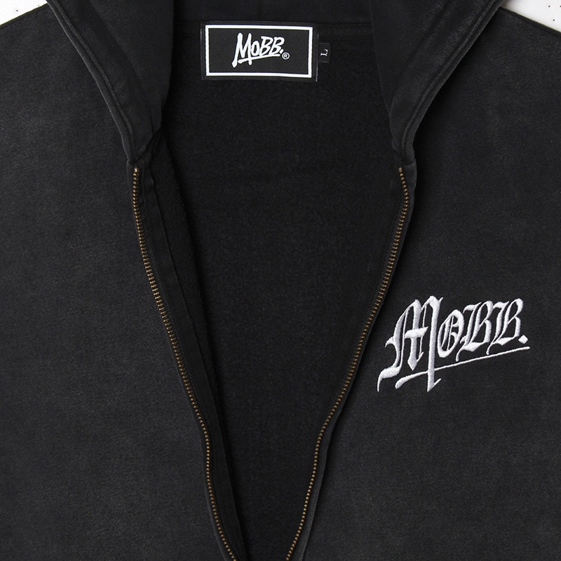 OLD OG PIGMENT ZIP HOODIE -BLACK-