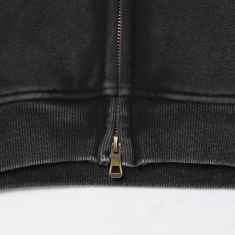 OLD OG PIGMENT ZIP HOODIE -BLACK-