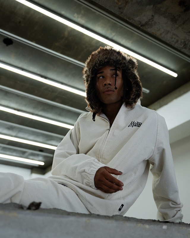 CORDUROY TRACK JACKET -WHITE-