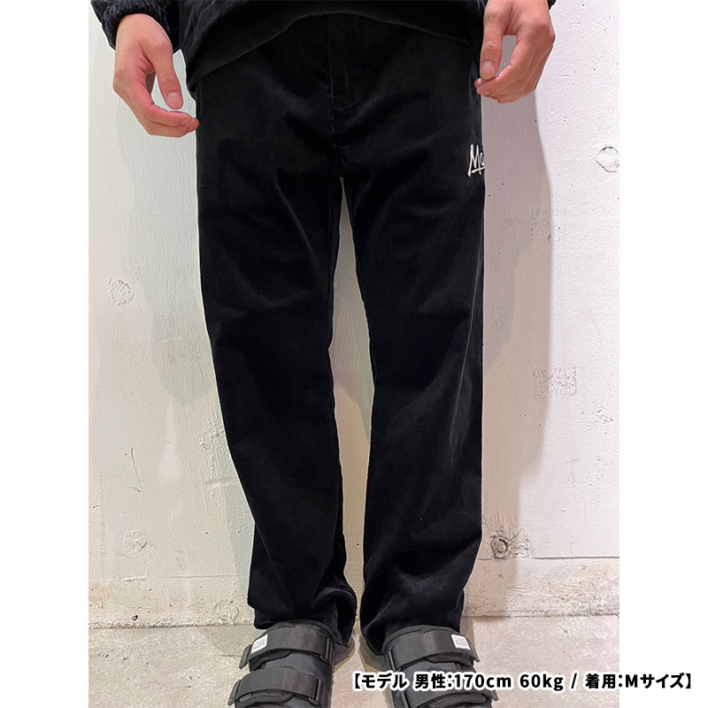 CORDUROY TRACK PANTS -BLACK-