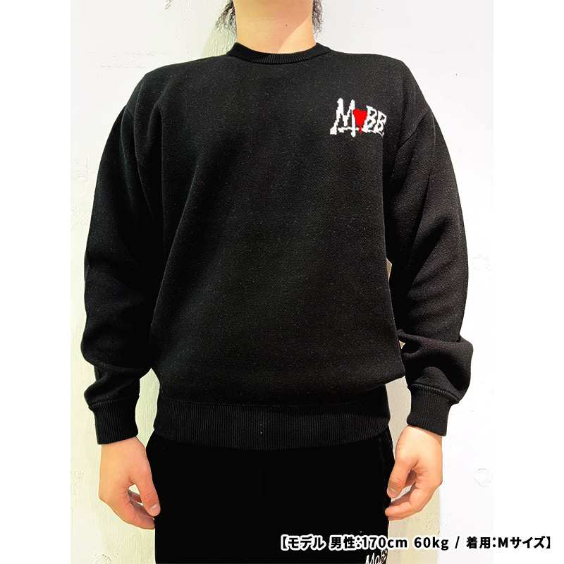 【一部予約:11月下旬頃入荷予定】HEART DRIP KNIT -BLACK-