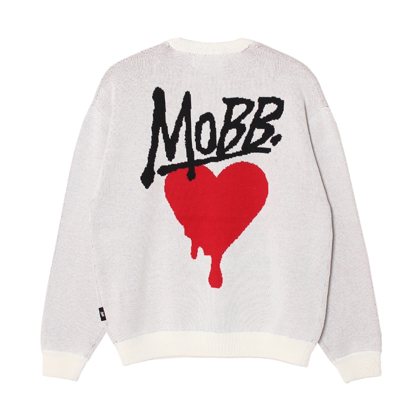 【一部予約:11月下旬頃入荷予定】HEART DRIP KNIT -WHITE-