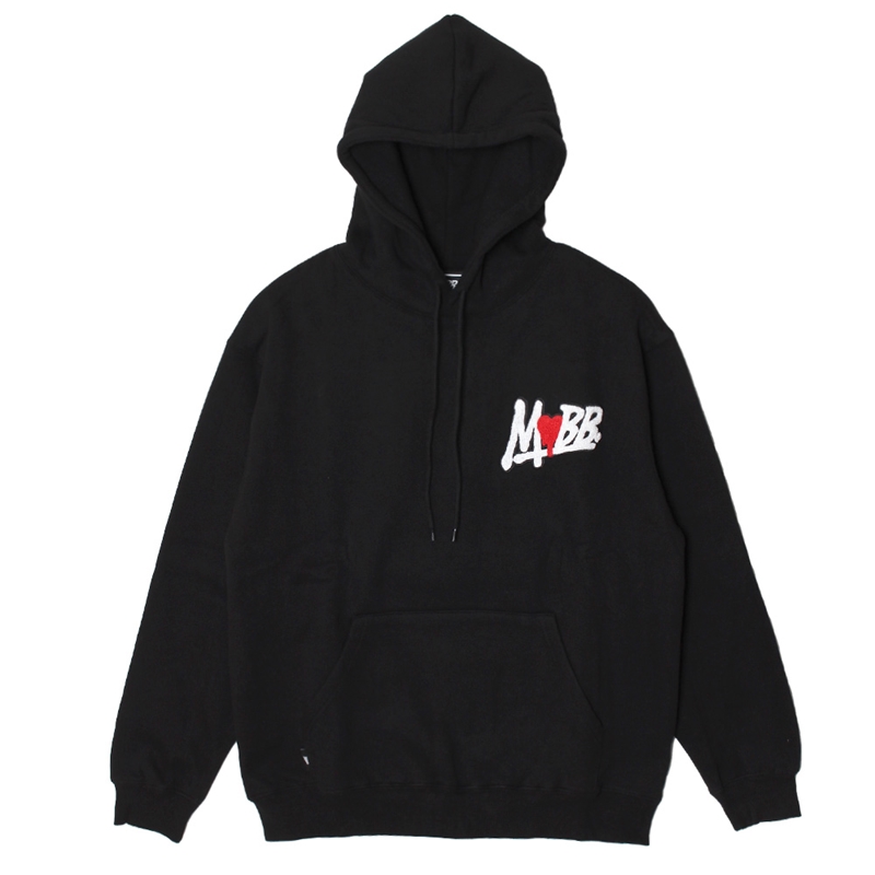 【予約:12月上旬頃入荷予定】HEART DRIP WAPPEN HOODIE -BLACK-