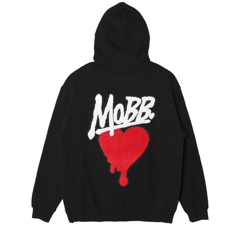 【予約:12月上旬頃入荷予定】HEART DRIP WAPPEN HOODIE -BLACK-