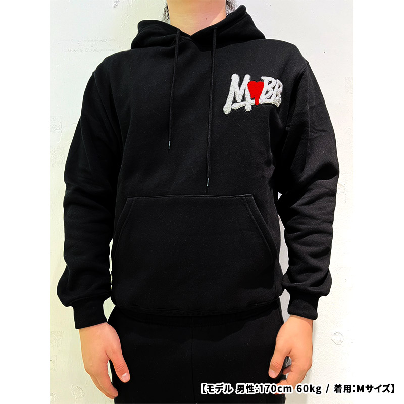 【予約:12月上旬頃入荷予定】HEART DRIP WAPPEN HOODIE -BLACK-