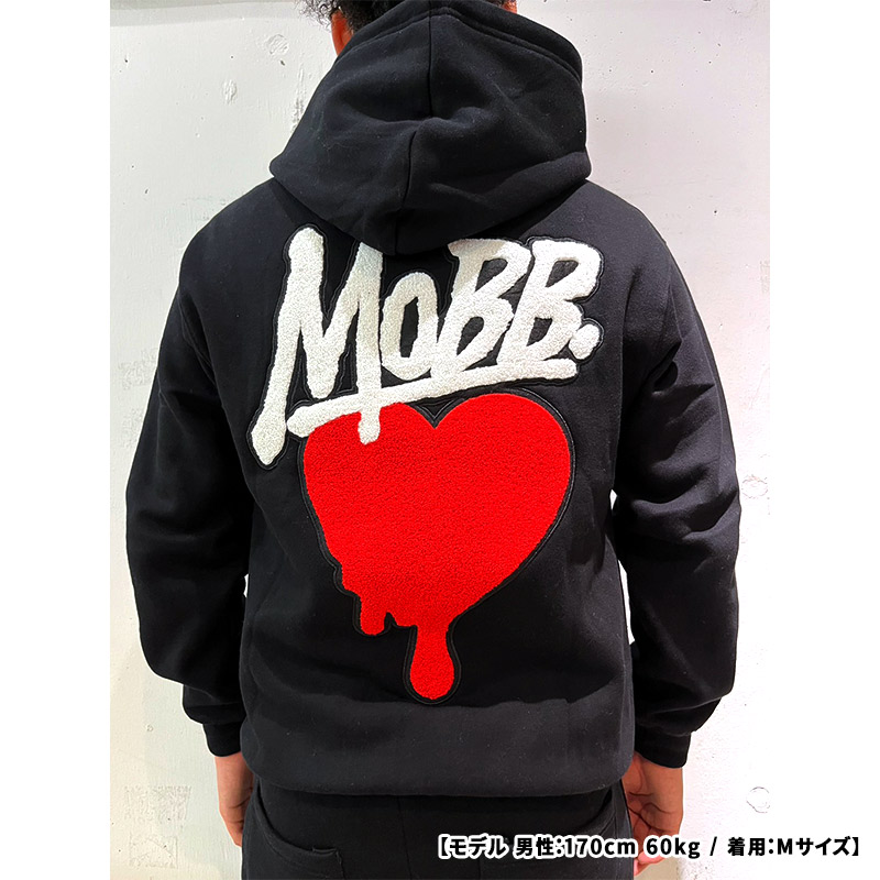 【予約:12月上旬頃入荷予定】HEART DRIP WAPPEN HOODIE -BLACK-