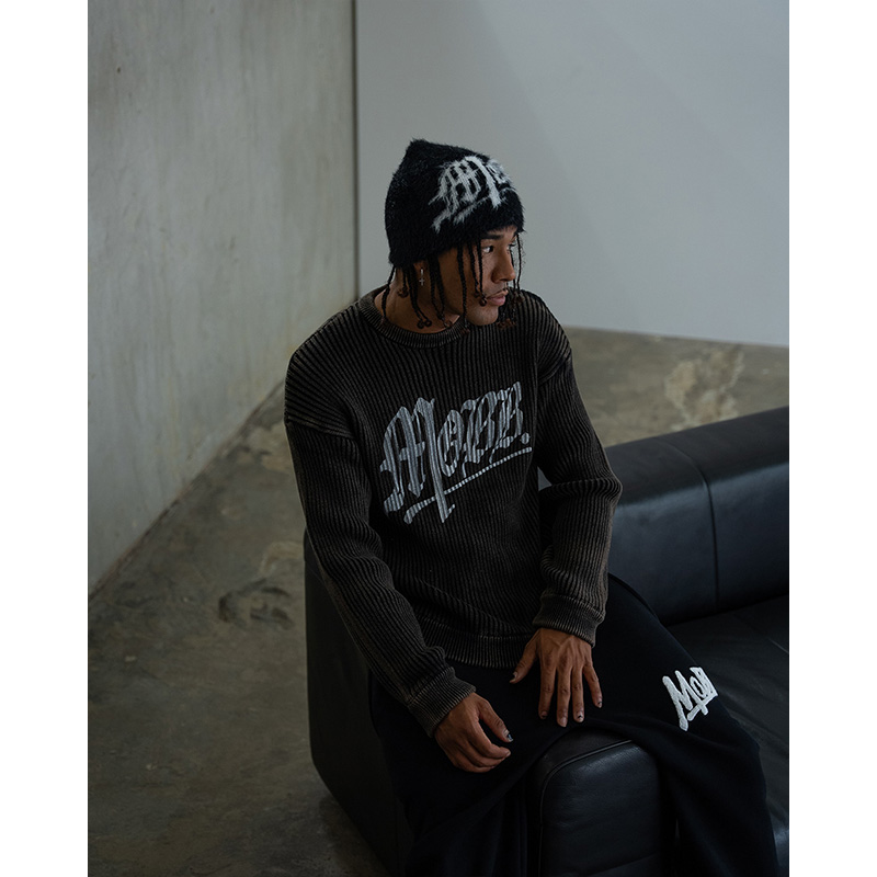 OLD OG PIGMENT KNIT -BLACK-