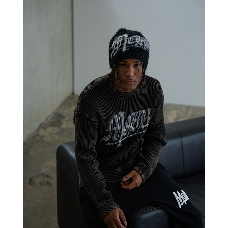 OLD OG PIGMENT KNIT -BLACK-