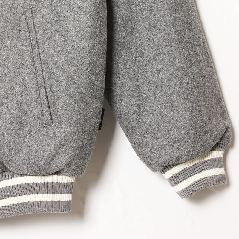 DOUBLE DICE MELTON JACKET -GREY-