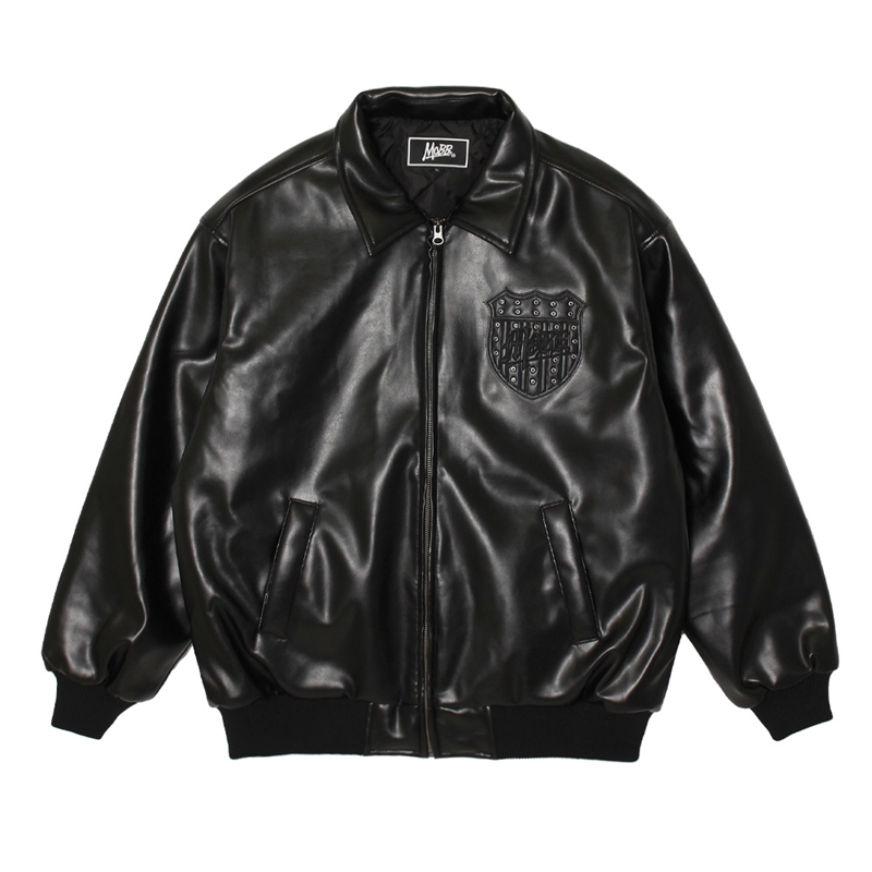 USA ECO LETHER JACKET -BLACK×BLACK-