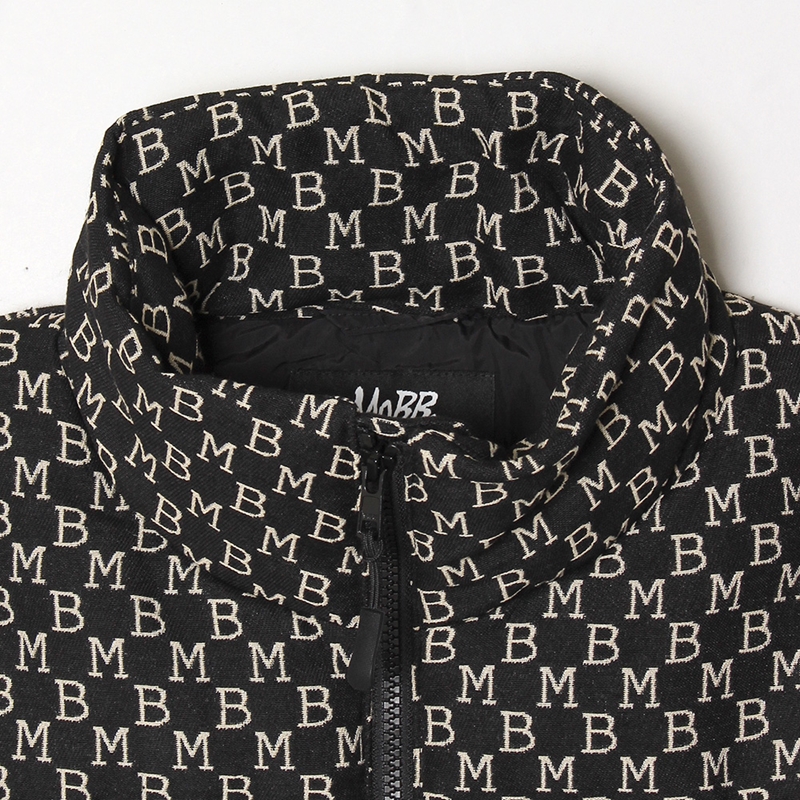 MONOGRAM JACQUARD  DOWN JACKET -BLACK-