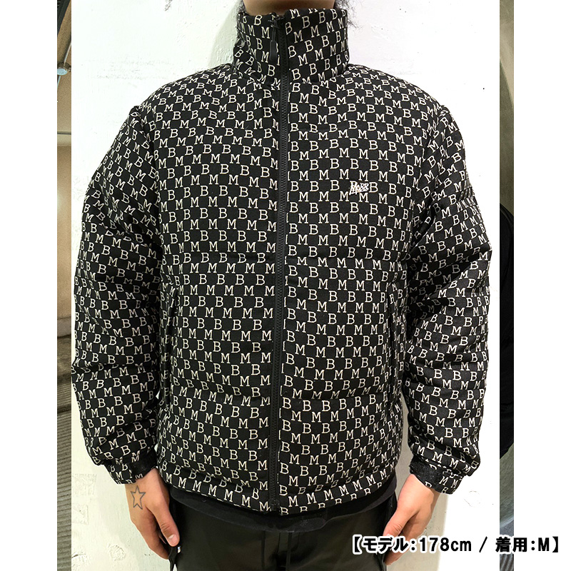 MONOGRAM JACQUARD  DOWN JACKET -BLACK-