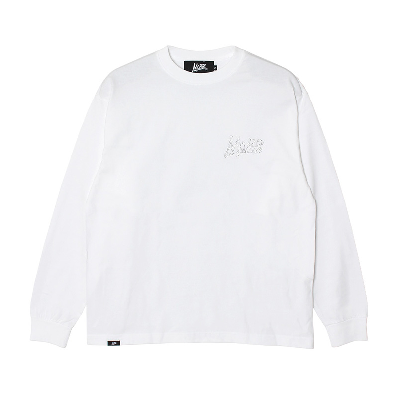 OG RHINESTONE L/S T-SHIRT -WHITE-